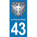 Autocollant Moto Le Puy en Velay Immatriculation 43